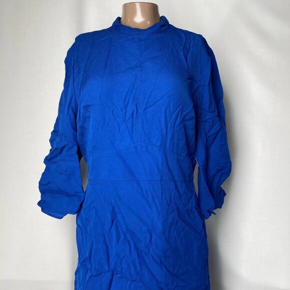 NEW REISS Women's Cora Flared Sleeve Mini Shift Dress Cobalt Blue Size 6 NWT - Picture 1 of 9